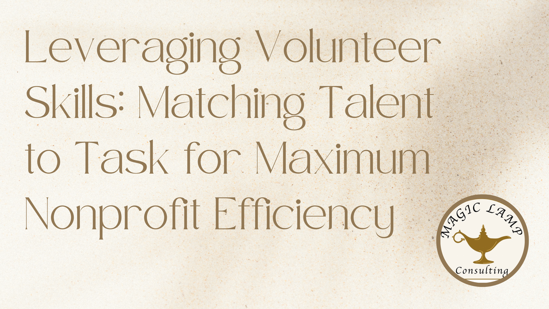 Leveraging Volunteer Skills: Matching Talent to Task for Maximum Nonprofit Efficiency